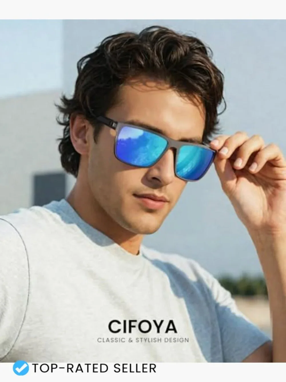Polarized Square Sunglasses: Classic Retro UV Protection for Men Women Fishing